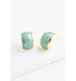 Trade roots Ripple Earrings - Sage Hued Resin, Asia