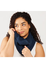 100% Organic Cotton Knit Infinity Scarf, Blue, India