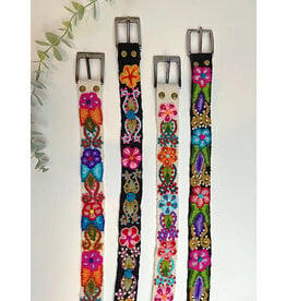 Trade roots Floral Embroidered Belt, Skinny, Peru