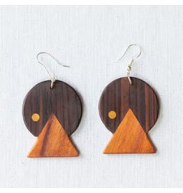 Sunset Wood Earrings, Guatemala