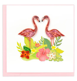 Tropical Flamingoes Quill Card, Vietnam