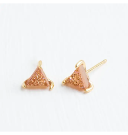 Natural Druzy Triangle Studs, Asia