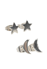 Trade roots Sun and Moon Silver Studs, India