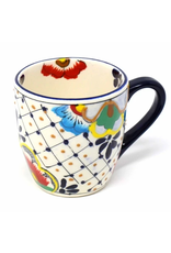 Rounded Mug Dots and Flowers, Mexico
