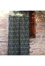 Holiday Gift Peacock Block Print Cotton Curtains - Rajkumari, India