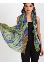 Fine Wool Irises Scarf, India