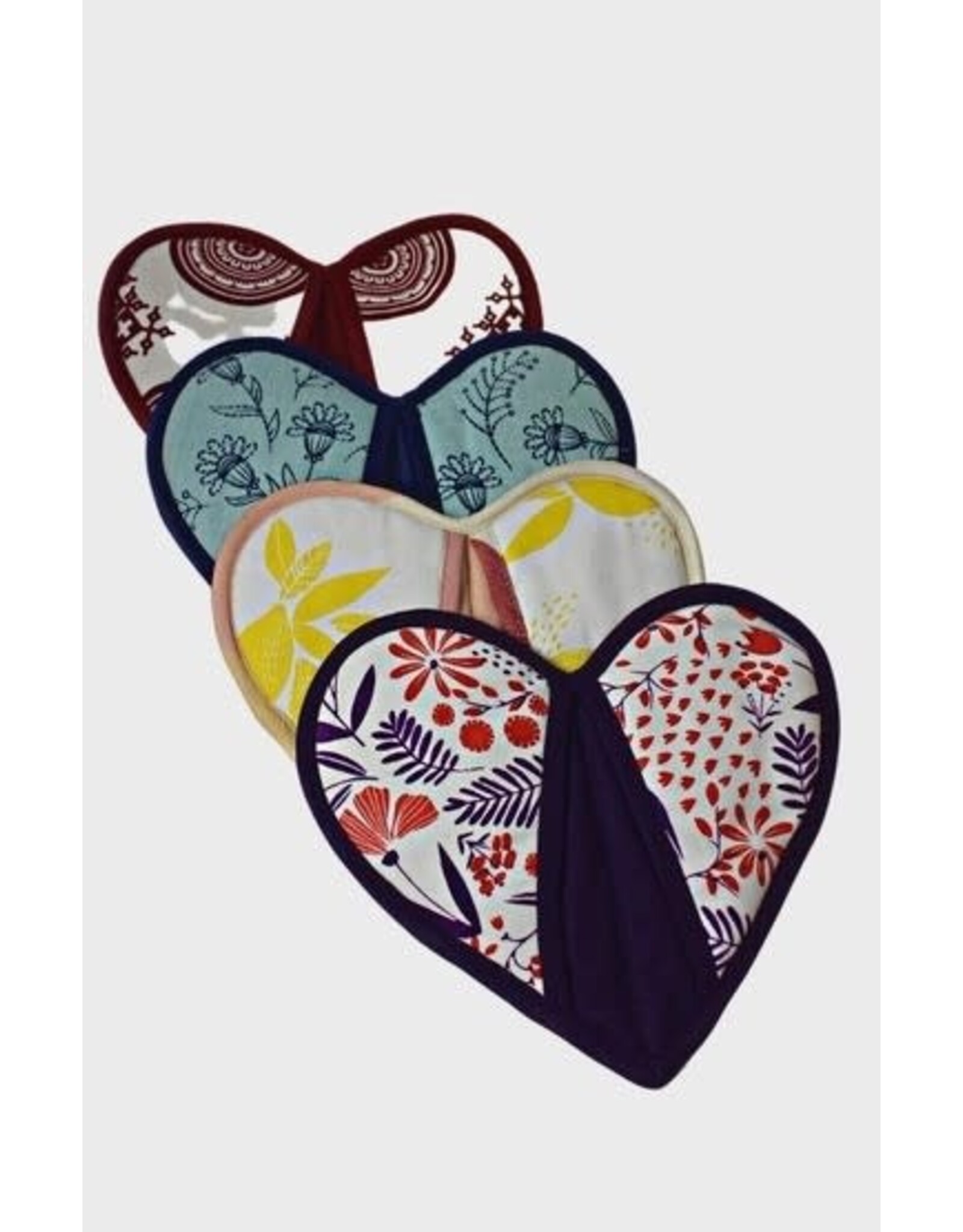 Cotton Pocket Design, Heart Potholder, Nepal