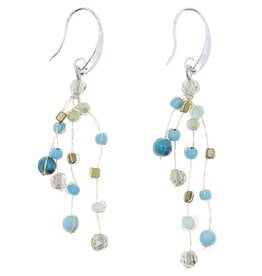 Trade roots Reena Multistrand Silk and Bead Earrings