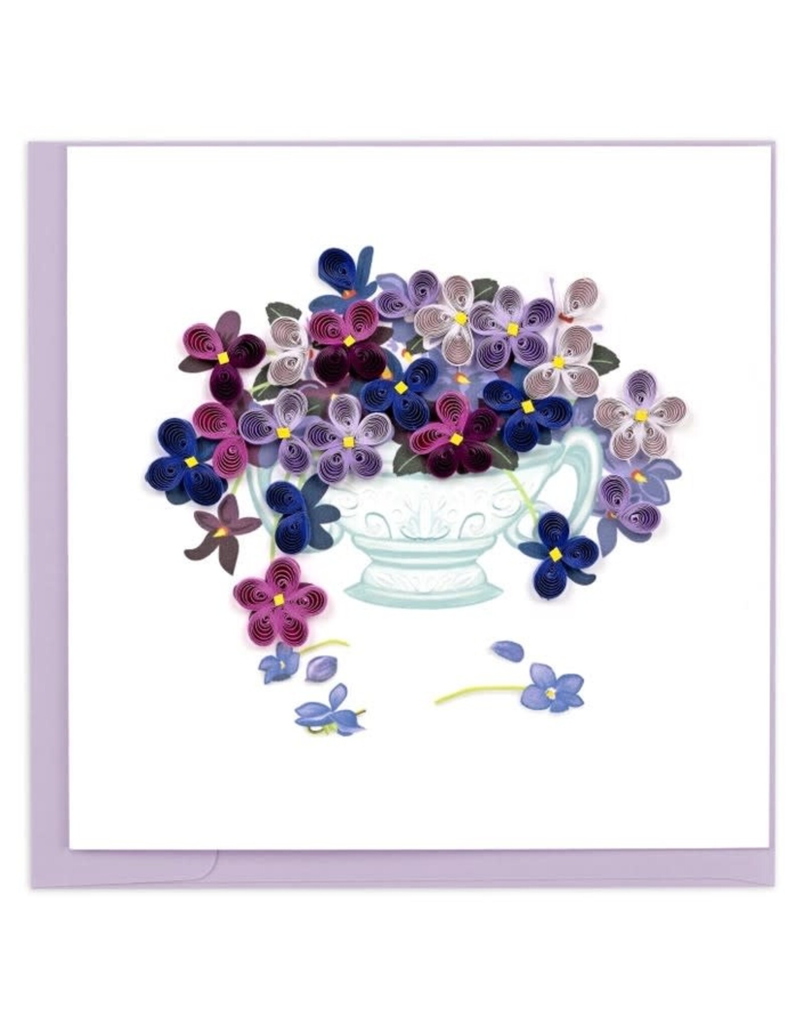 Trade roots Quilled Violet Bouquet Greeting Card