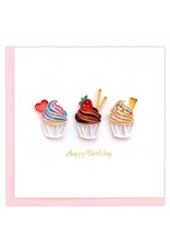Trade roots Birthday Cupcake Trio, Quilling Card, Vietnam
