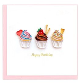 Trade roots Birthday Cupcake Trio, Quilling Card, Vietnam