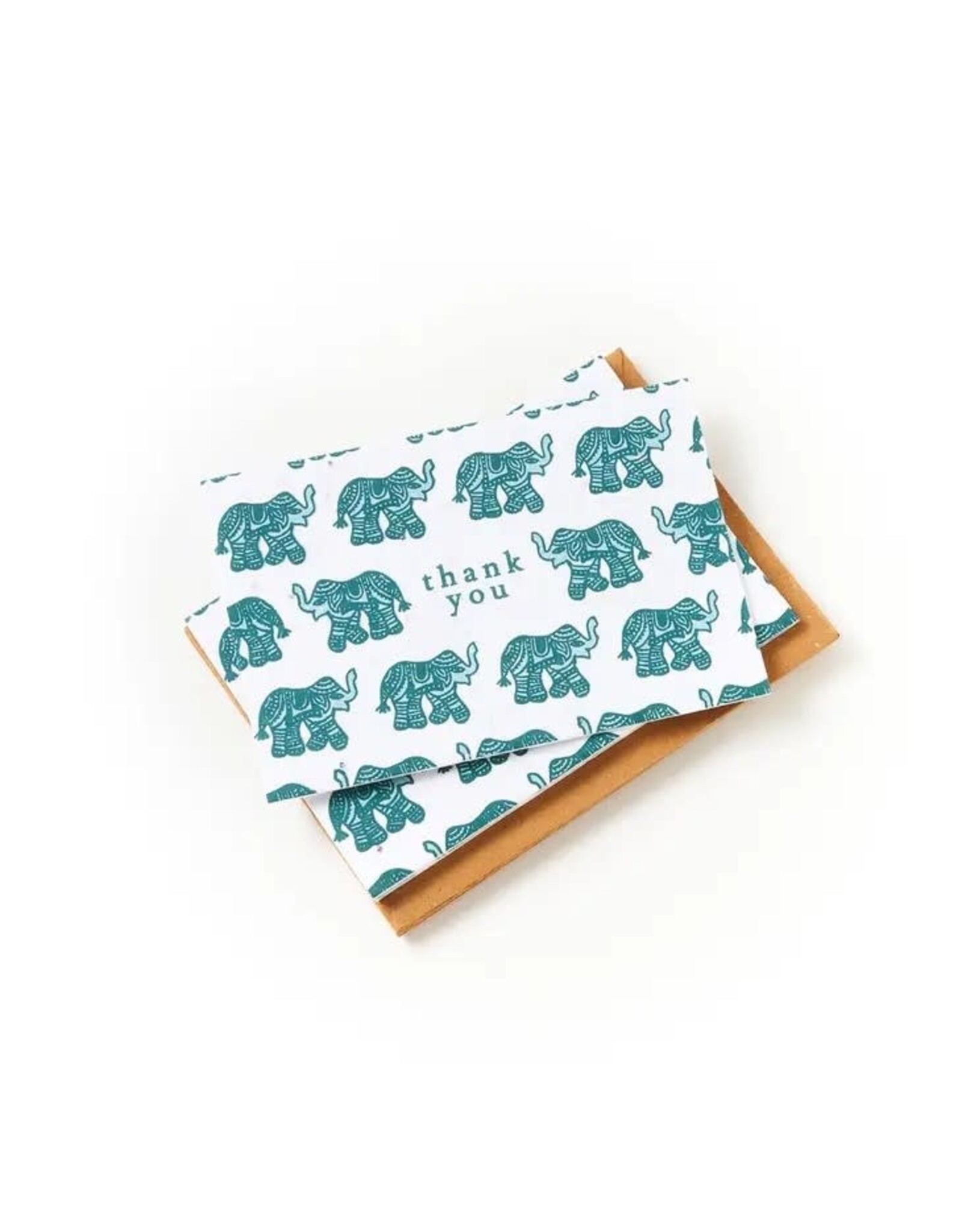 Amala Elephant 4x6 Seed Paper Thank You Cards (Set of 6), INDIA