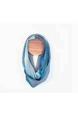 Trade roots Handwoven Bamboo Silky Weave Infinity Scarf, grey blue, Guatemala