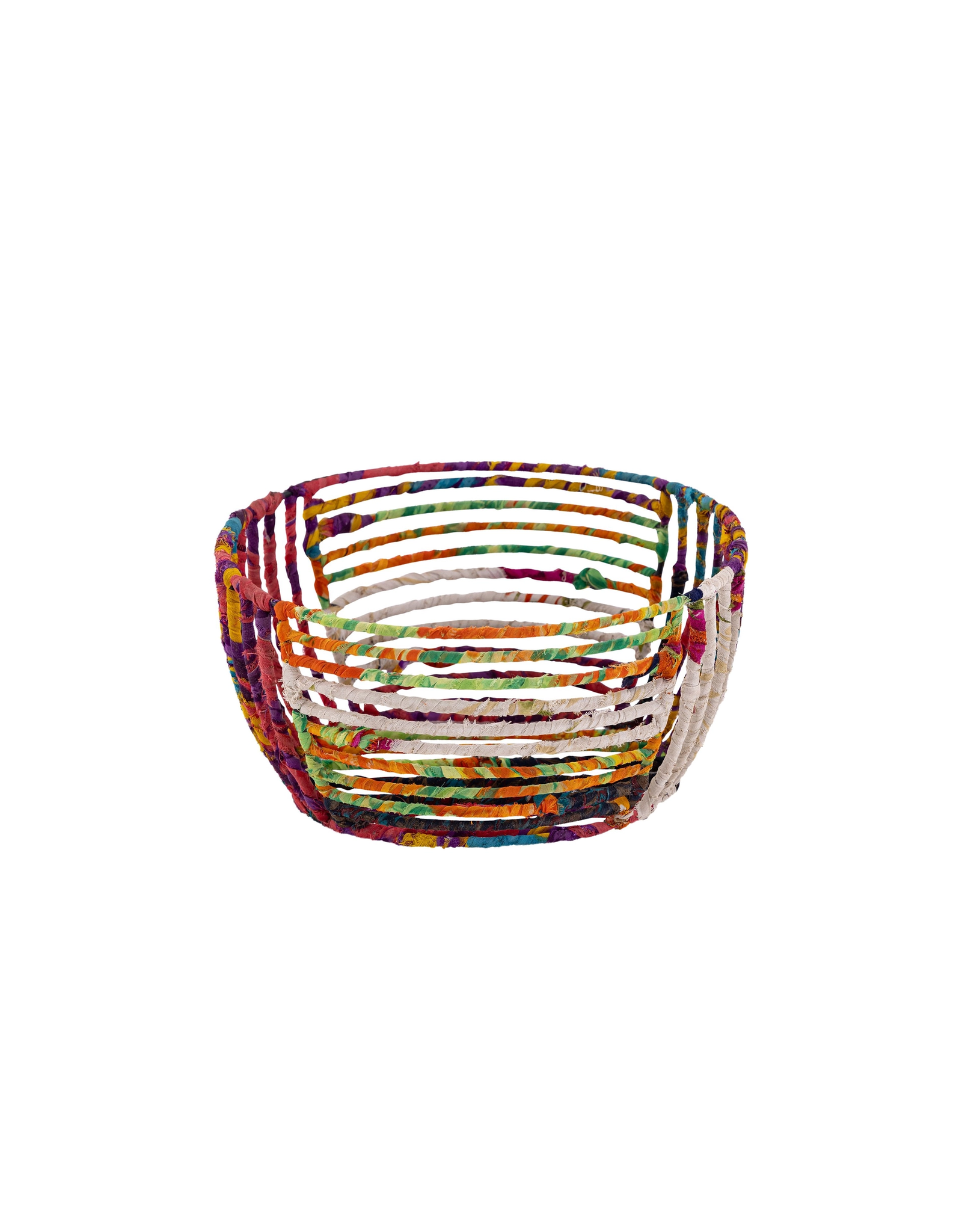 Trade roots Sari Wrapped Fruit Basket Small, India