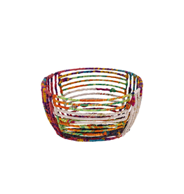 Trade roots Sari Wrapped Fruit Basket Small, India
