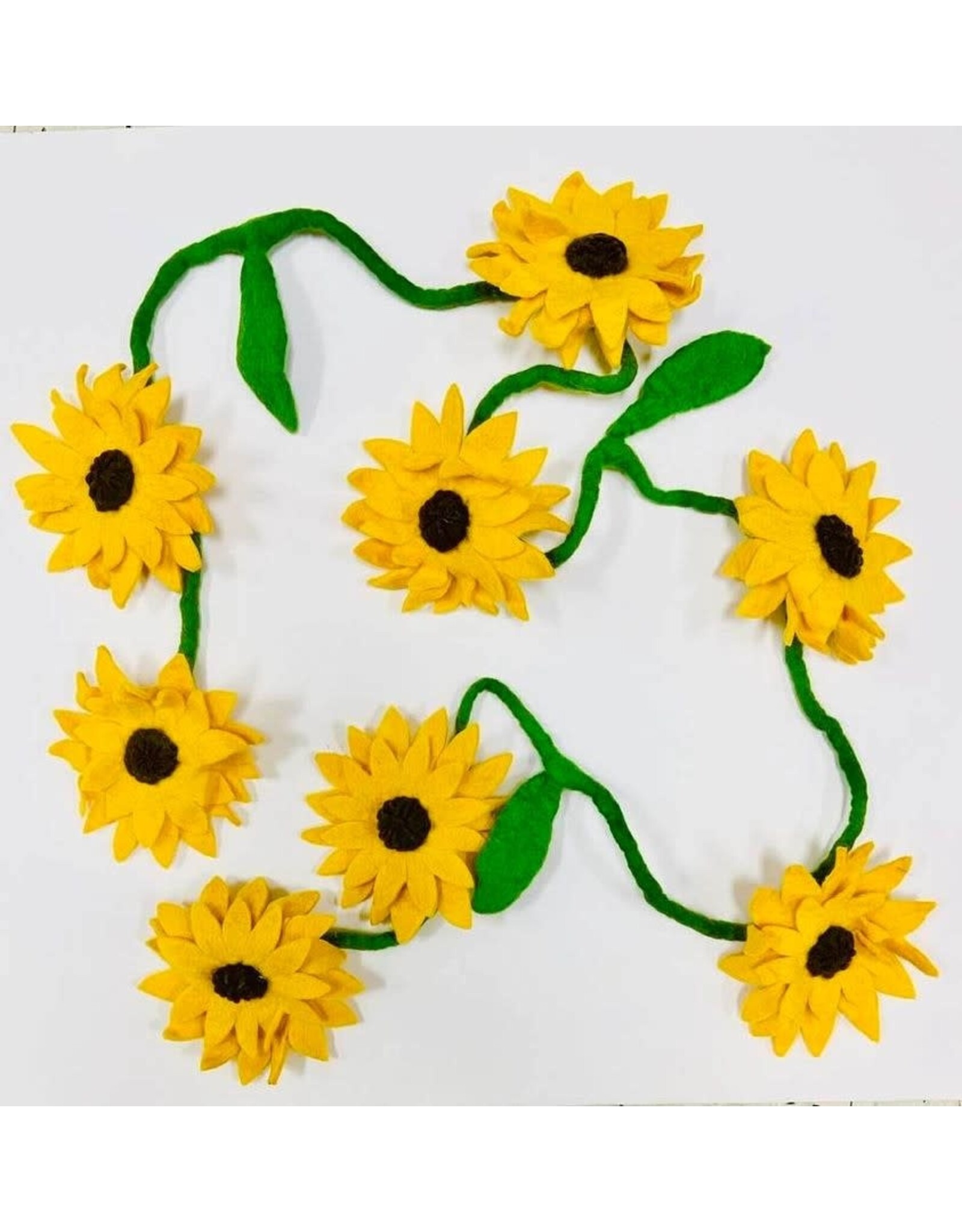 Felt Sunflower Garland - 80 inches long, Nepal
