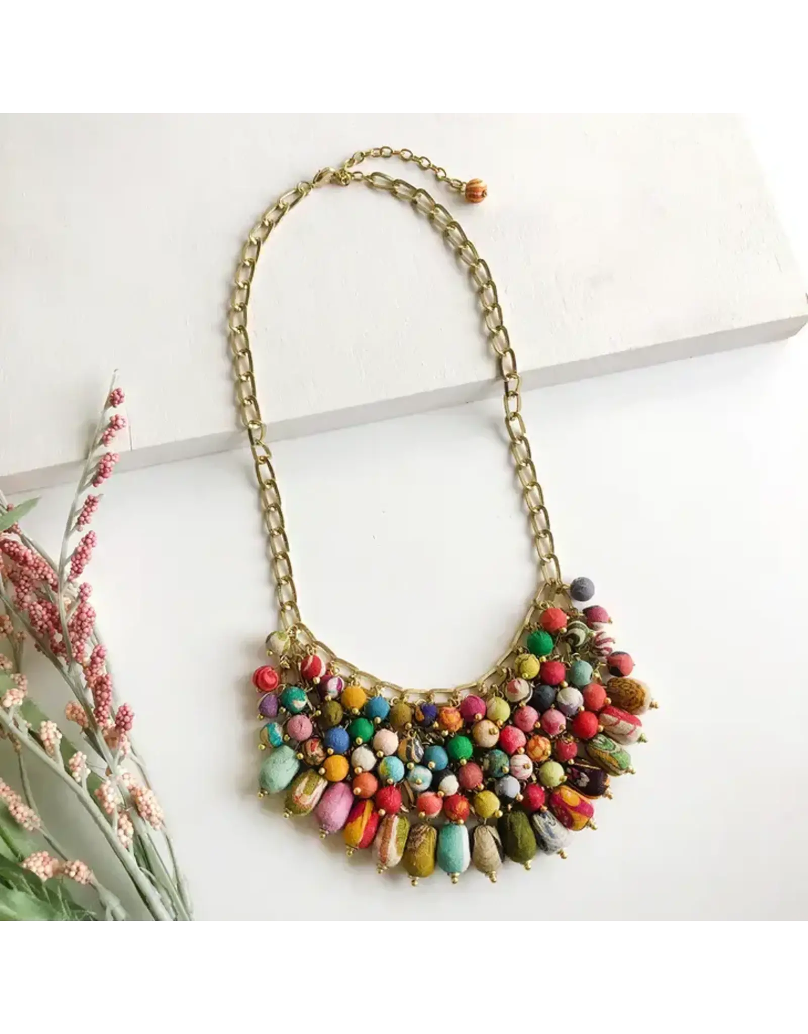 Kantha Waterfall Necklace, India