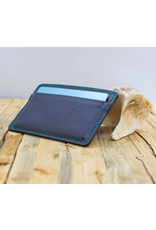 Leather Card Wallet, Deep Ocean Nicaragua