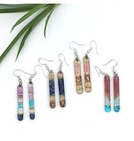 Long Stem Glass Earrings,  Nicaragua