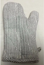 Oven Mitt Striped black and Natural, India (sold singly)