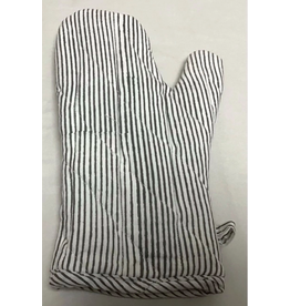 Oven Mitt Striped black and Natural, India (sold singly)