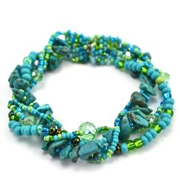Small Rock Candy Magnetic Bracelet - Turquoise/Lime, Guatemala