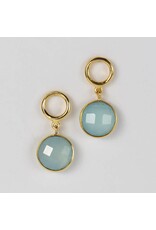 Trade roots Sona Chalcedony Blue Gem Drop Earrings India