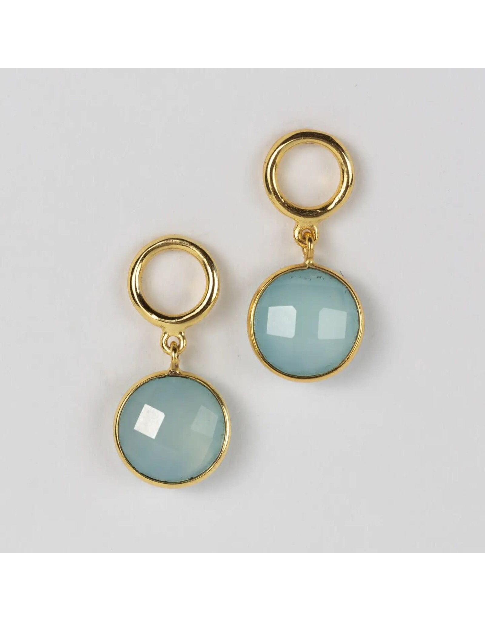 Trade roots Sona Chalcedony Blue Gem Drop Earrings India