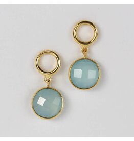 Trade roots Sona Chalcedony Blue Gem Drop Earrings India
