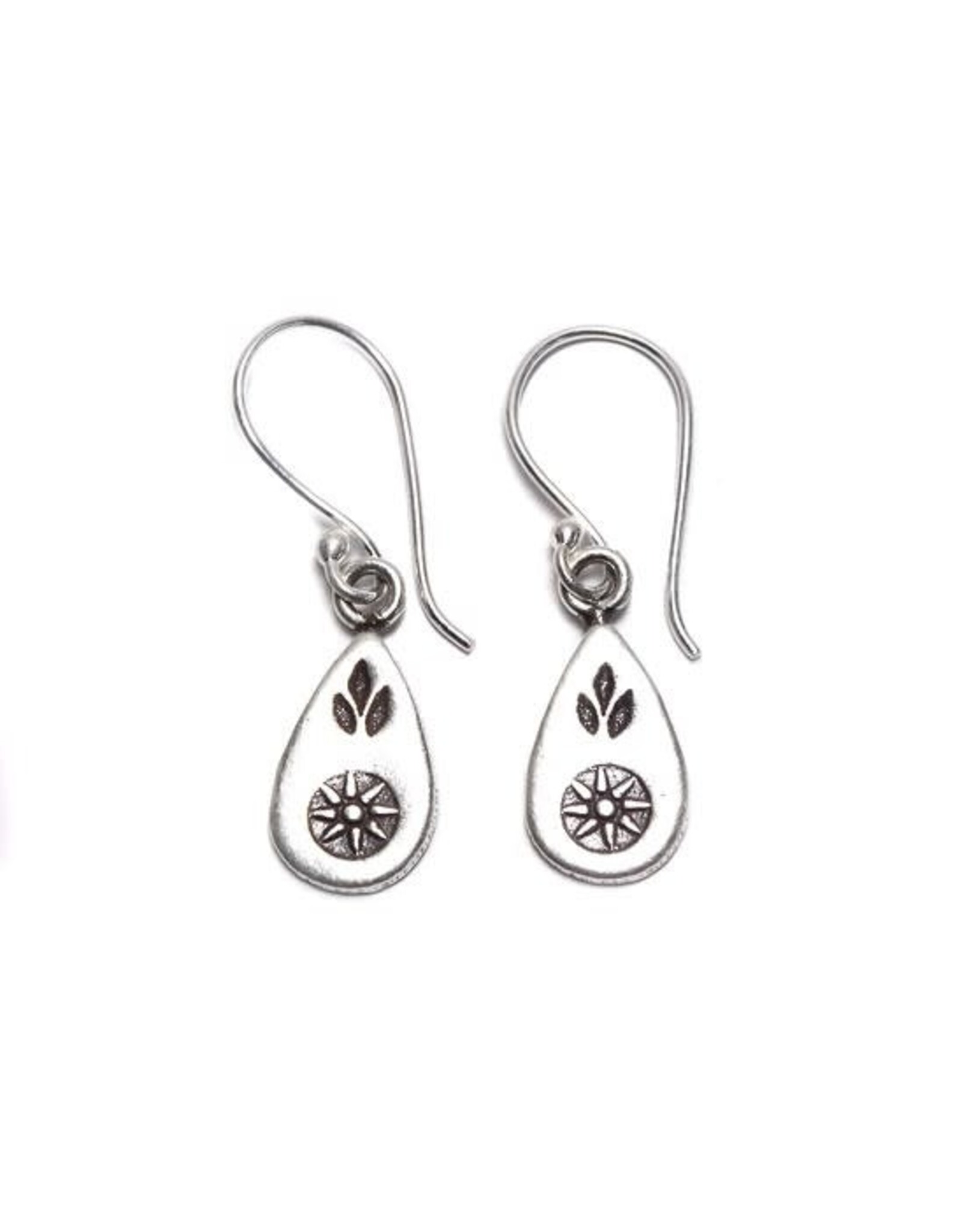 Stamped Tear Tribal Earrings, Thailand
