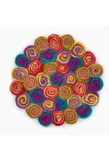 Felt Swirl Trivets, Nepal Felt Swirl Trivets, Nepal