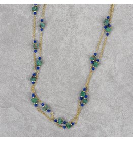 Recycled Sari & Glass Bead Necklace, India