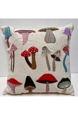 Trade roots Mushroom Pillow 16" Square, Applique, India