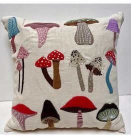 Trade roots Mushroom Pillow 16" Square, Applique, India