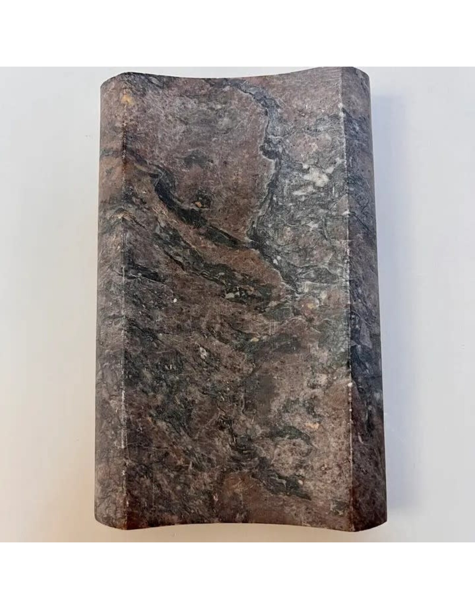 Soapstone Rectangle Concave Tile Soap Dish, India