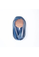 Handwoven Bamboo Silky Weave Infinity Scarf Dark Denim, Guatemala