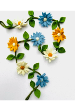 Trade roots Felt Flower Garland - Blue, White and Yellow