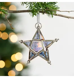 Blue Starlight Candleholder Ornament, India