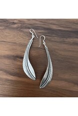 Curved Leaf Earrings, Thai Silver, Thailand