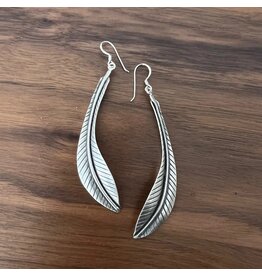Curved Leaf Earrings, Thai Silver, Thailand
