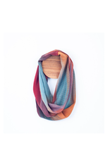 Handwoven Bamboo Silky Weave Infinity Scarf Earthy Teal