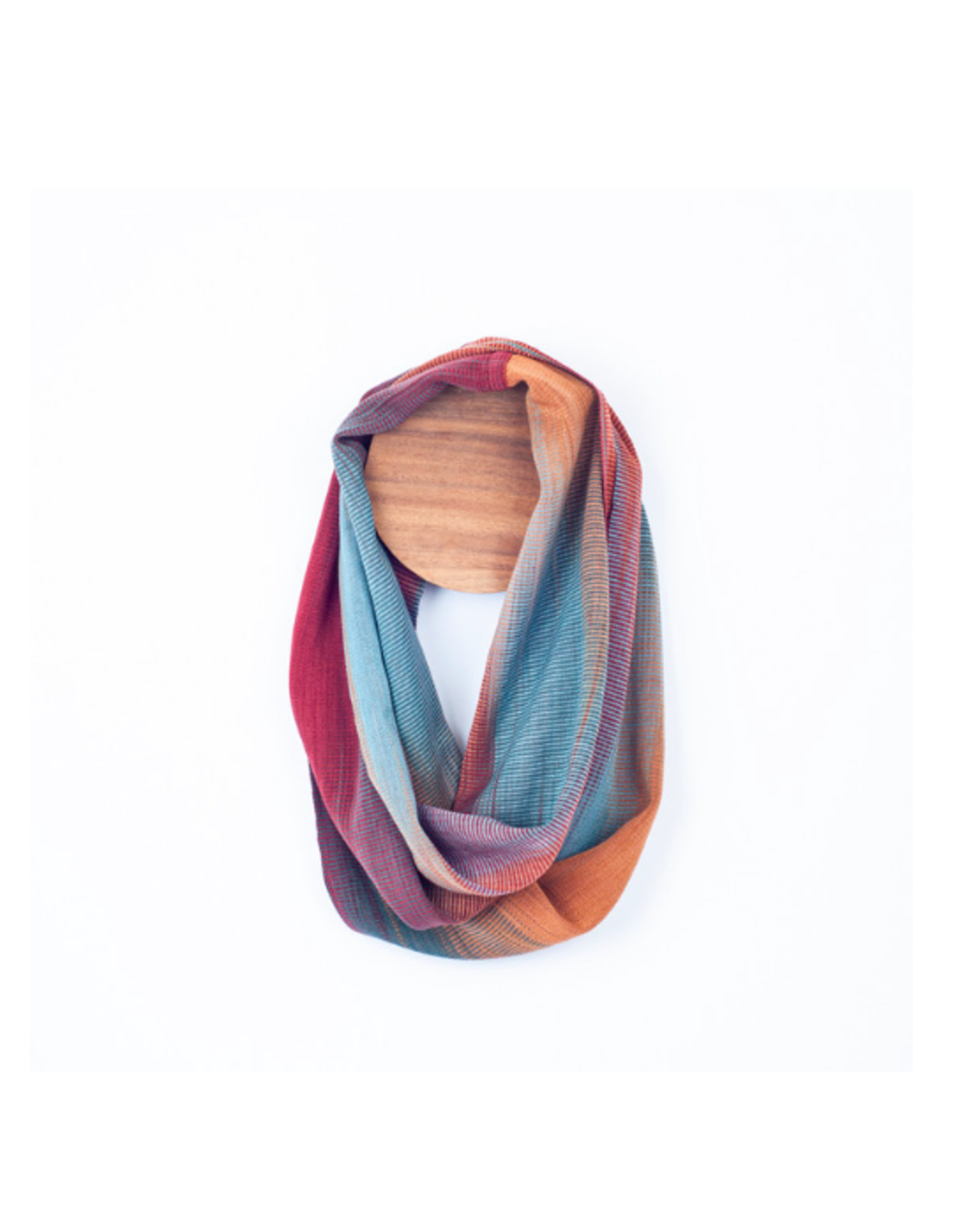 Handwoven Bamboo Silky Weave Infinity Scarf Earthy Teal