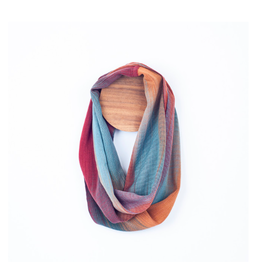 Handwoven Bamboo Silky Weave Infinity Scarf Earthy Teal