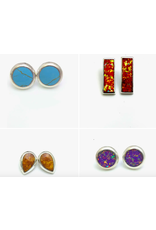 Trade roots Semi Precious Stone CLIP ON Earrings, Mexico