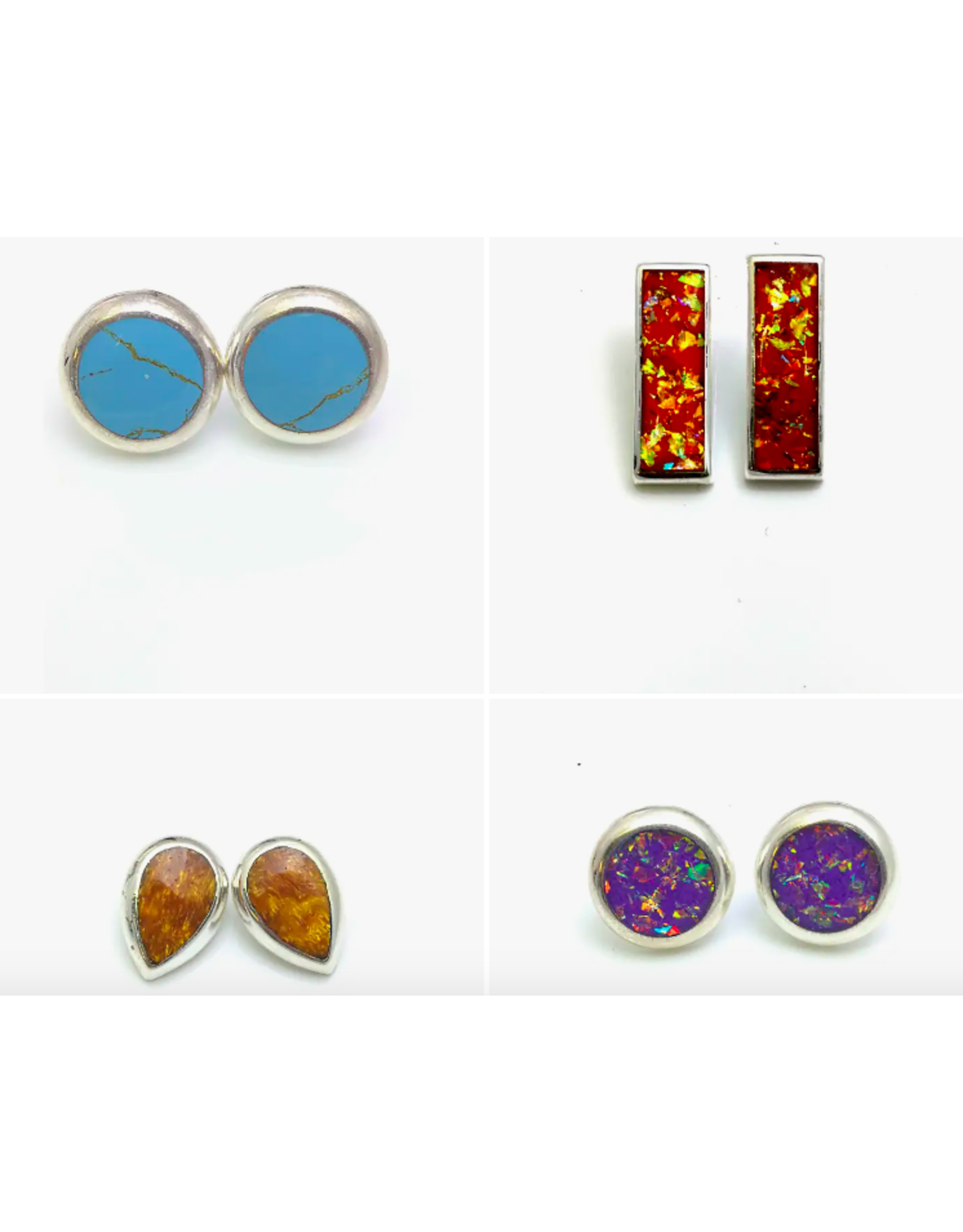 Trade roots Semi Precious Stone CLIP ON Earrings, Mexico