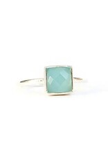 Trade roots Sultry Sea Chalcedony Sterling Ring, India