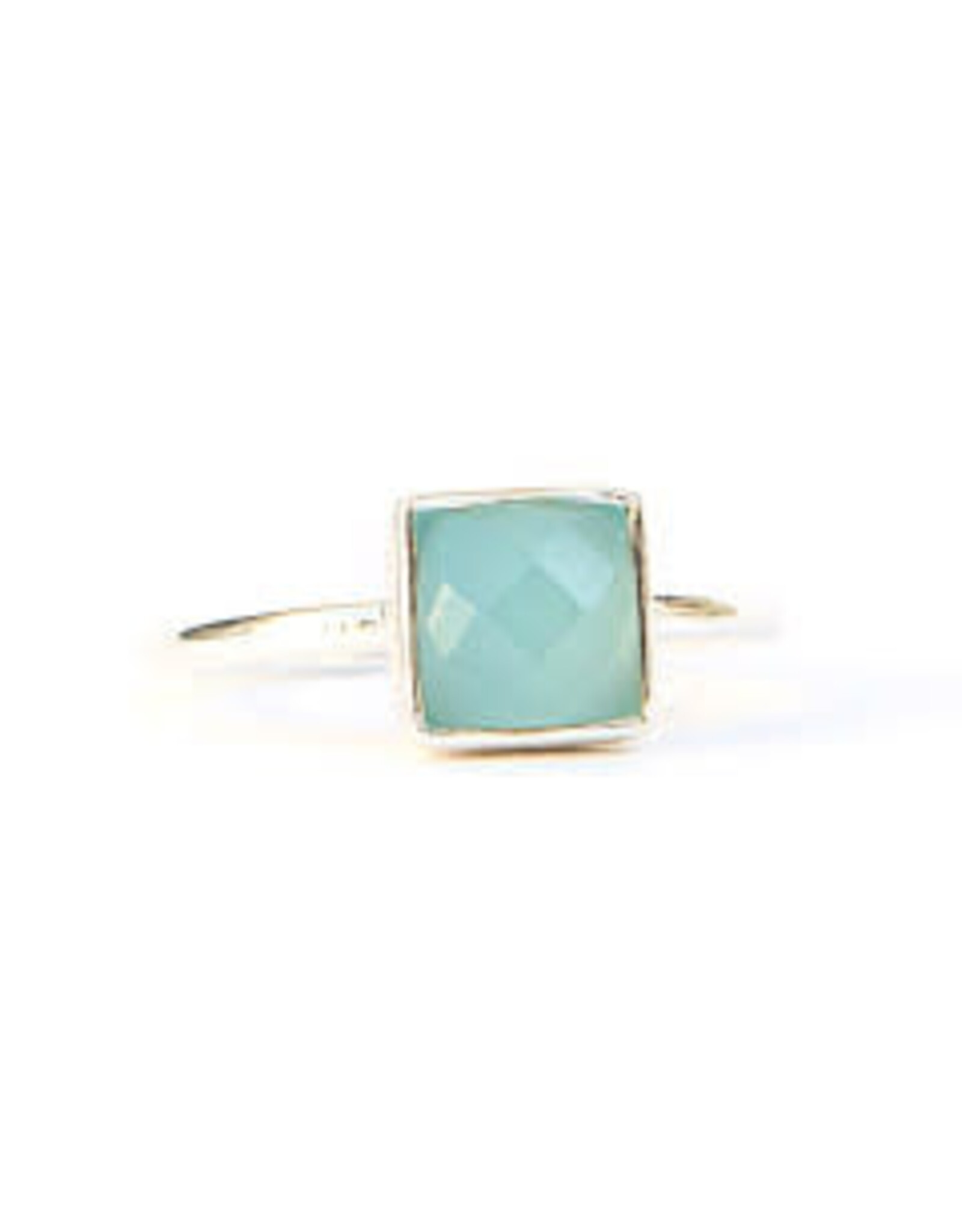Trade roots Sultry Sea Chalcedony Sterling Ring, India