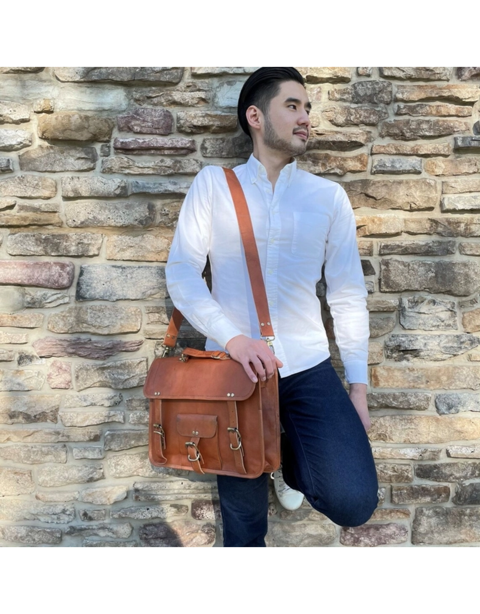 Trade roots Leather Laptop Bag, India