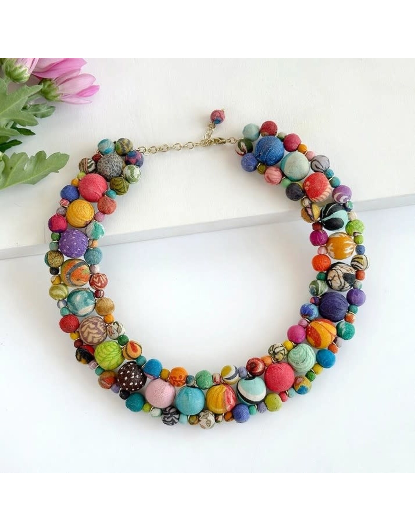 Kantha Traced Collar Necklace, India