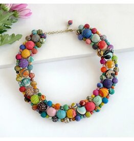 Kantha Traced Collar Necklace, India